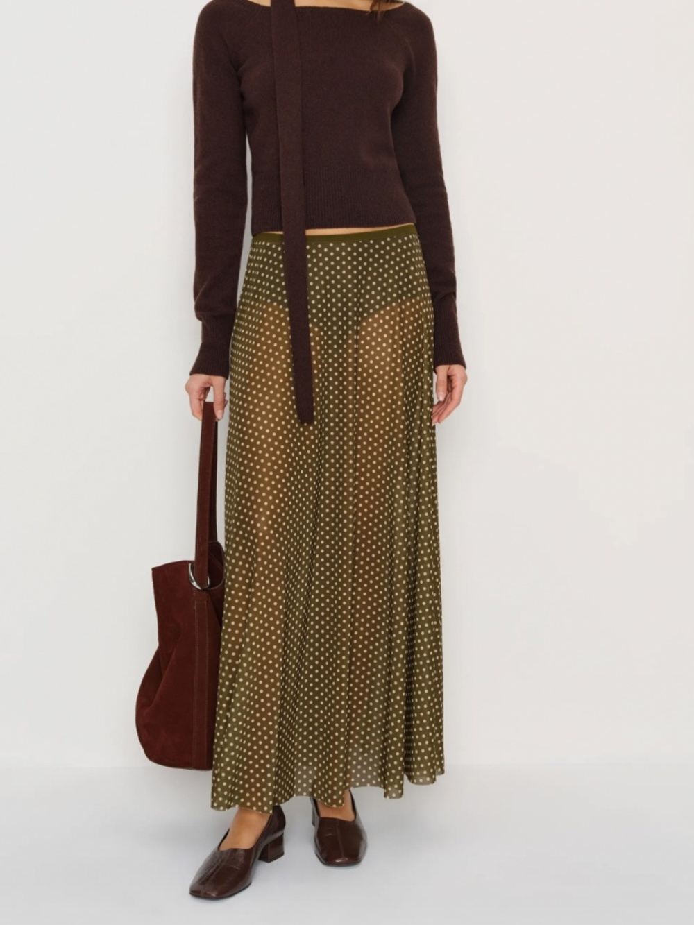 Reformation Ellie Knit Skirt Green - Size S